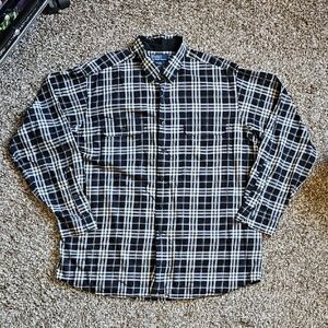 Ralph Lauren Black and White Plaid Men's Button Down Shirt Size XL